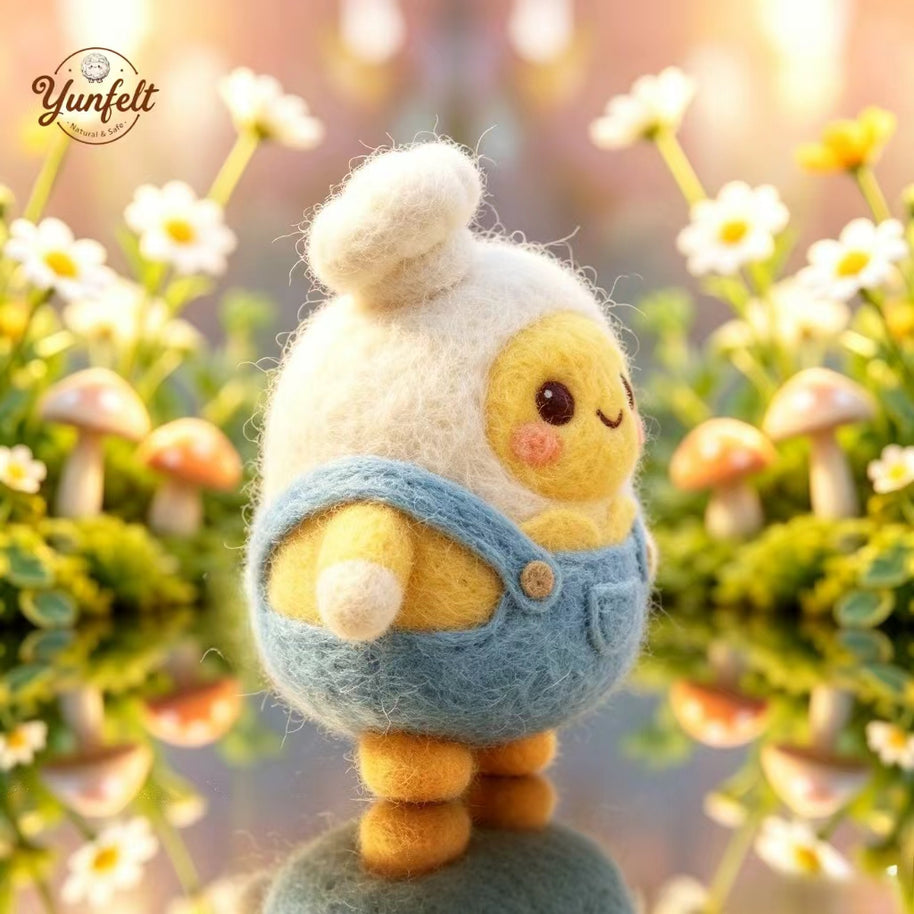 Handmade Wool Felt Eggling Figurine – Cute Desk Decor Gift