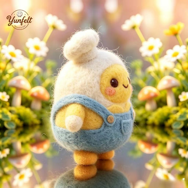 Handmade Wool Felt Eggling Figurine – Cute Desk Decor Gift