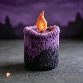 The Spooky Halloween Candle – Handmade Wool Felt Skull or Jack-o’-Lantern Figurine