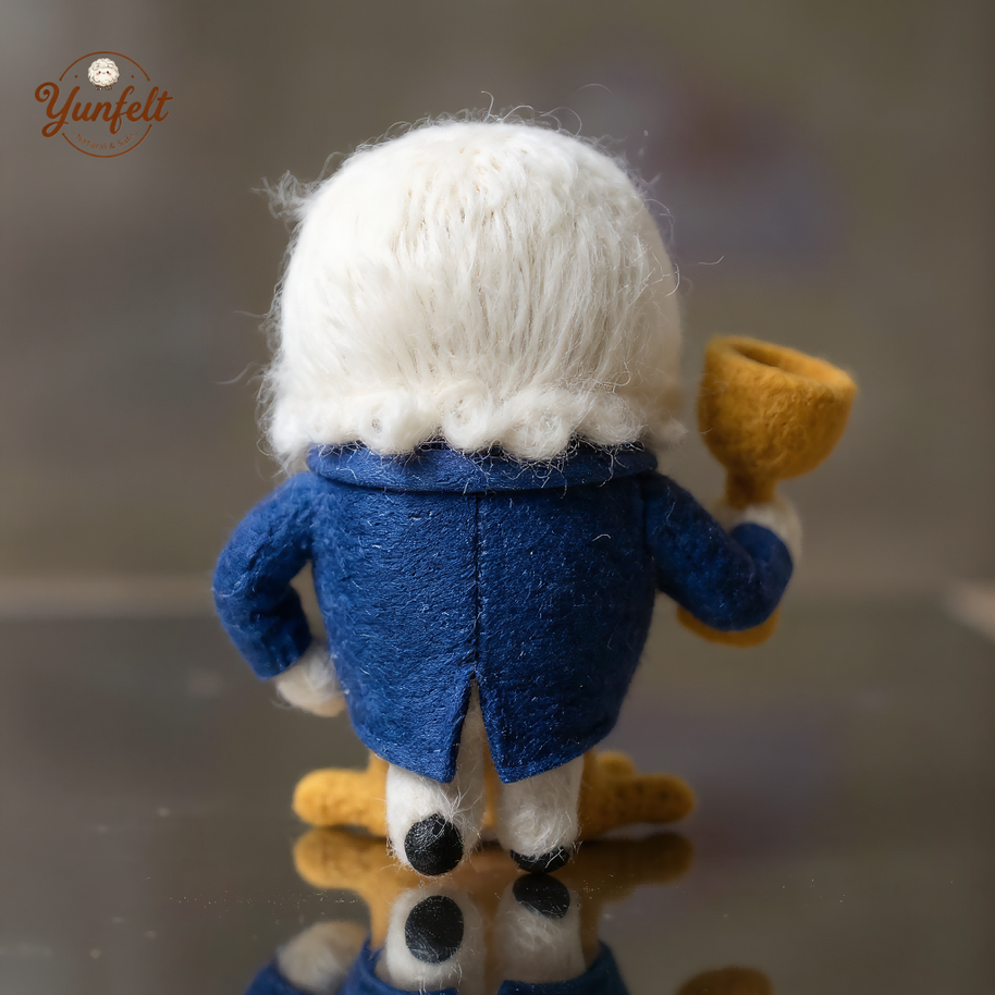 Champion Gentleman Eagle with Trophy – Wool Felt Success Mascot