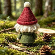 Handmade Wool Felt Forest Gnome Figurine – Winter Holiday Home Decor Gift