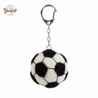 Classic Soccer Ball Keychain – Wool Felt Sports Fan Accessory