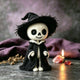 Handmade Wool Felt Spooky Skeleton Figurine – Gothic Halloween Decor Gift