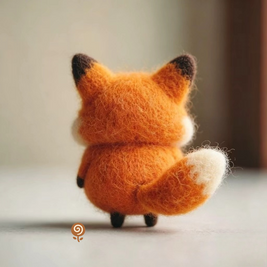 The Roly-Poly Little Fox – Handmade Wool Felt Figurine