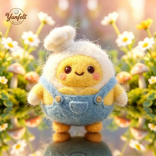 Handmade Wool Felt Eggling Figurine – Cute Desk Decor Gift