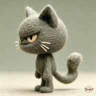 Grumpy Cat The Unimpressed – Handmade Wool Felt Figurine