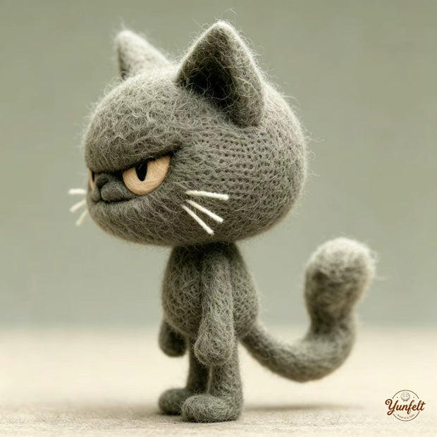 Grumpy Cat The Unimpressed – Handmade Wool Felt Figurine