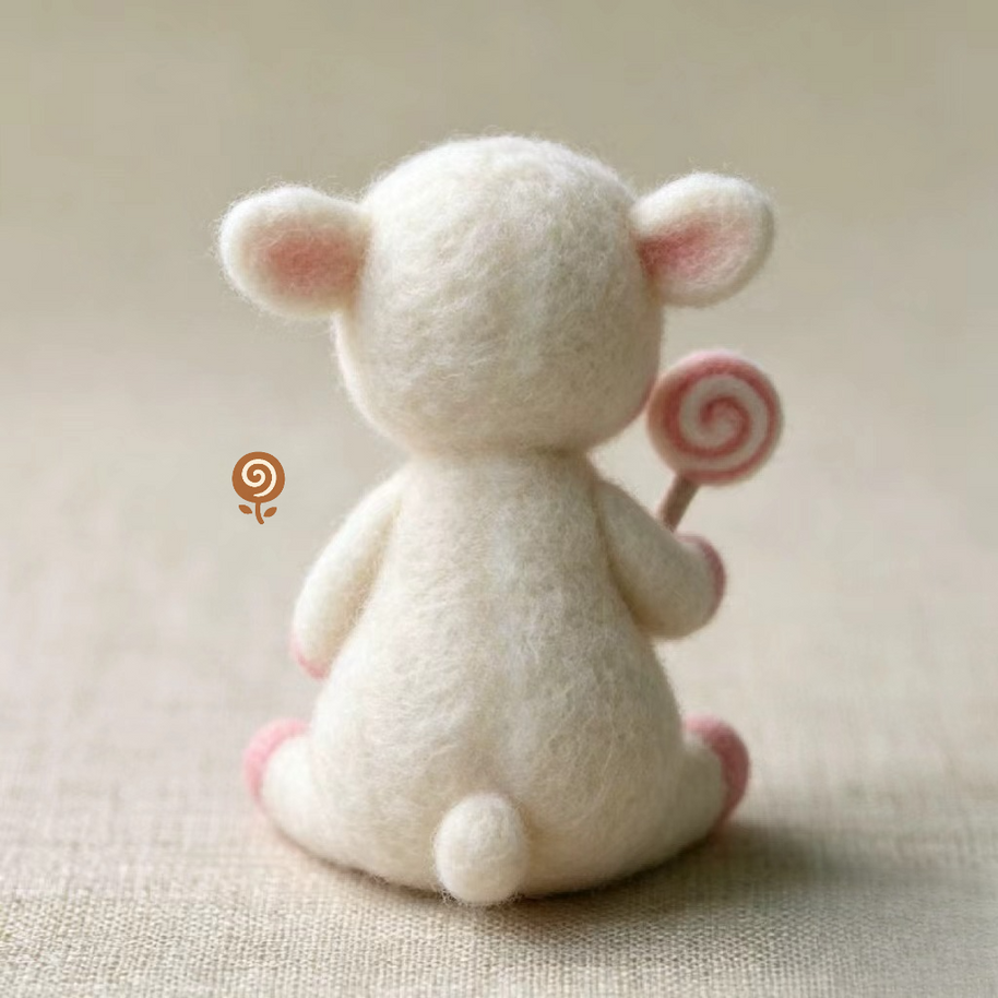 The Sweet-Toothed Little Lamb – Handmade Wool Felt Figurine