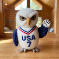 Champion Eagle Fan – Wool Felt Sports Mascot Desk Figurine
