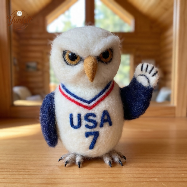 Champion Eagle Fan – Wool Felt Sports Mascot Desk Figurine