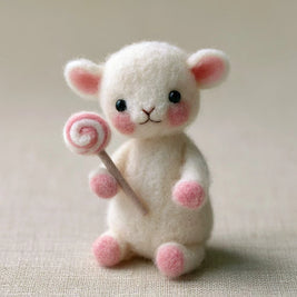 The Sweet-Toothed Little Lamb – Handmade Wool Felt Figurine