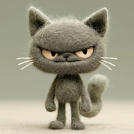 Grumpy Cat The Unimpressed – Handmade Wool Felt Figurine