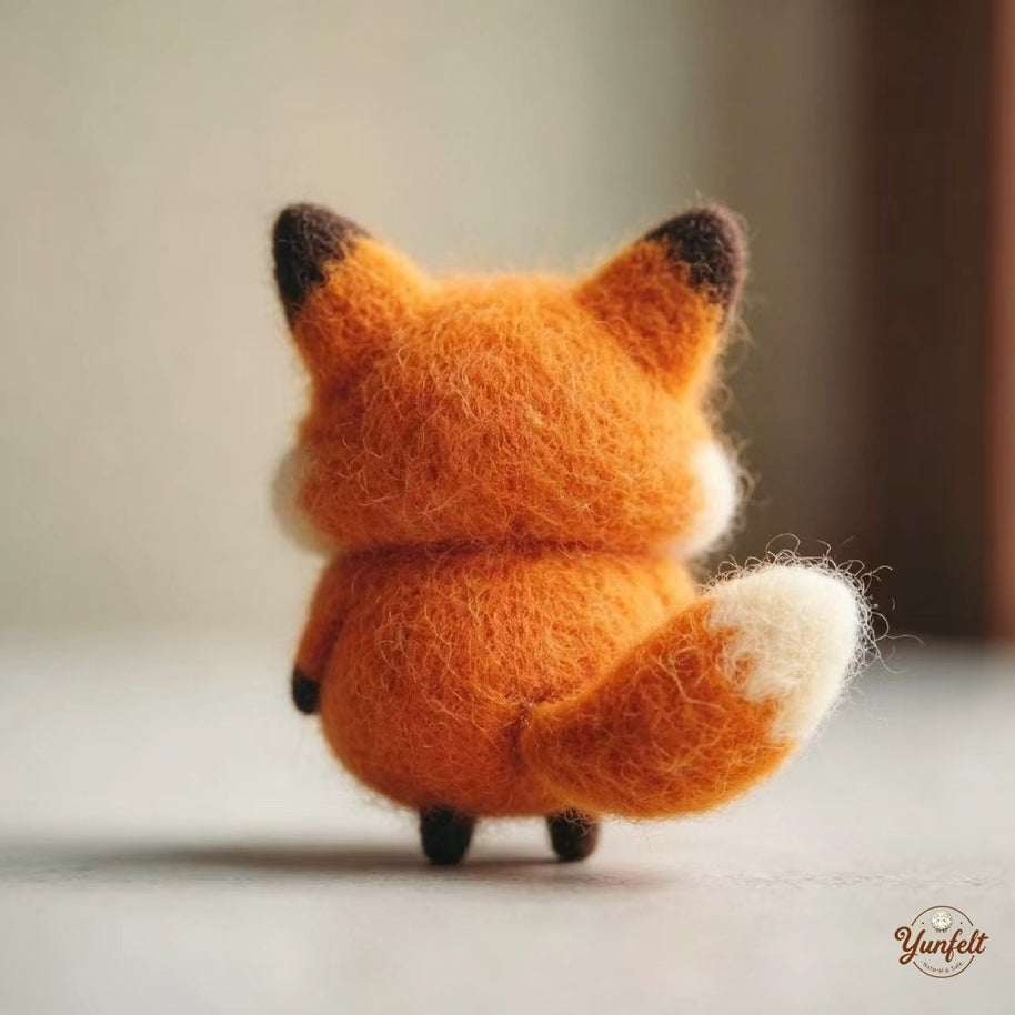 The Roly-Poly Little Fox – Handmade Wool Felt Figurine