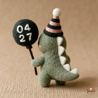 Handmade Wool Felt Birthday Dinosaur Figurine – Custom Party Decor Gift