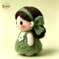 Handmade Wool Felt Forest Girl Figurine – Storybook Desk Decor Gift