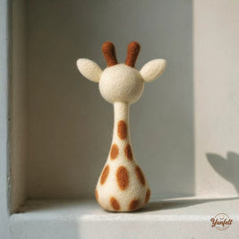 The Sunny Little Giraffe – Handmade Wool Felt Figurine