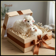 Mother Sheep & Baby Lamb – Wool Felt Pastoral Family Set