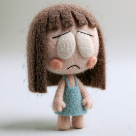 The Tenderhearted Little Girl – Handmade Wool Felt Figurine