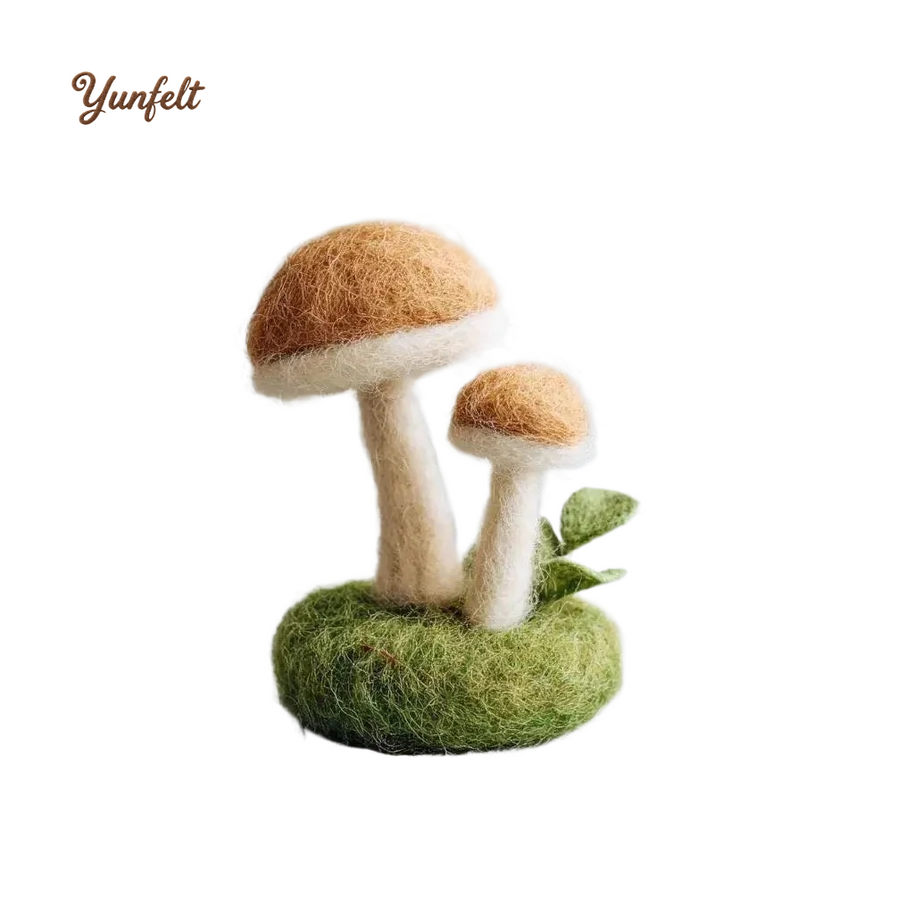Woodland Mushroom Figurines – Wool Felt Twin or Spotted