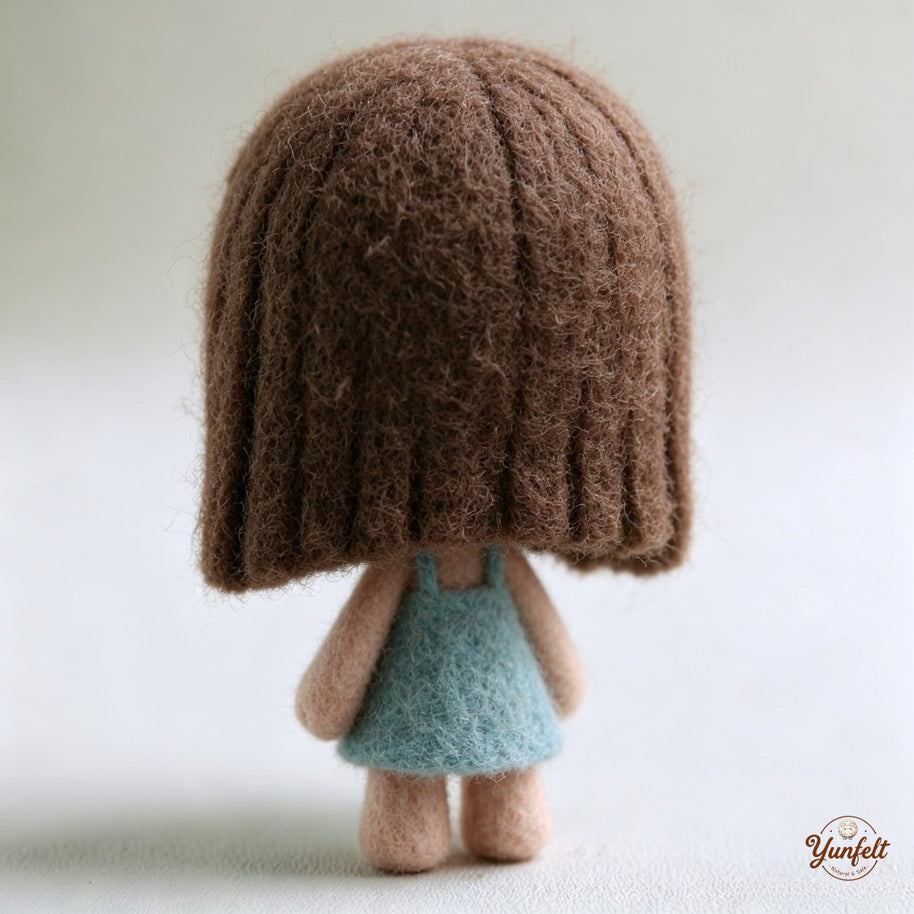 The Tenderhearted Little Girl – Handmade Wool Felt Figurine