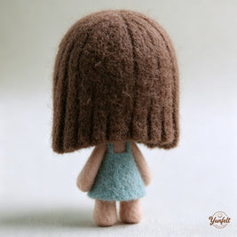 The Tenderhearted Little Girl – Handmade Wool Felt Figurine