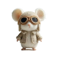 Aviator Mouse – Wool Felt Little Explorer Figurine