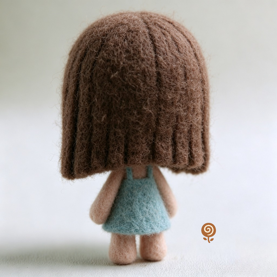 The Tenderhearted Little Girl – Handmade Wool Felt Figurine
