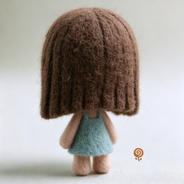 The Tenderhearted Little Girl – Handmade Wool Felt Figurine