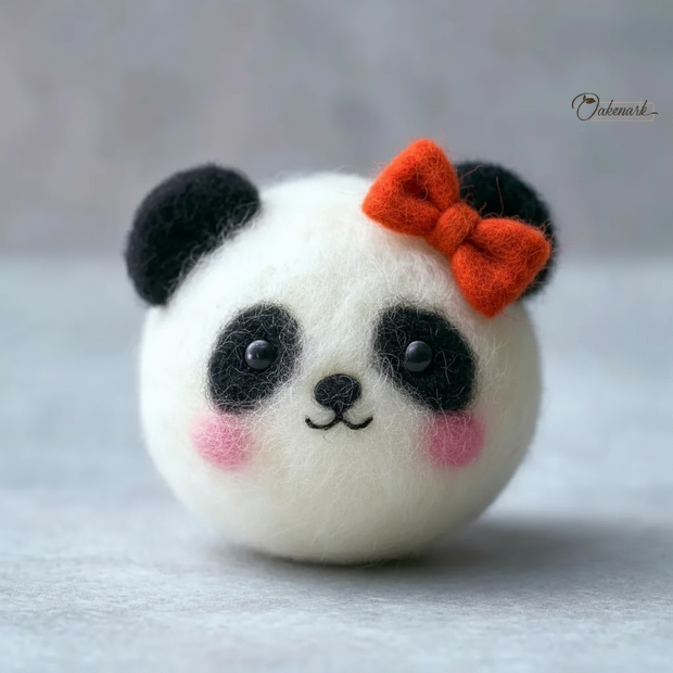 Round Chubby Panda Figurine – Classic or Blushing with Bow
