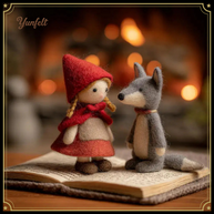 Little Red Riding Hood & The Wolf – Wool Felt Storybook Duo