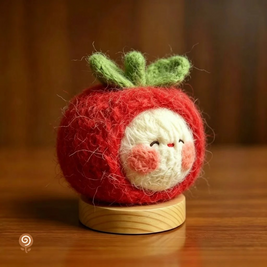 The Sleepy Little Apple – Handmade Wool Felt Figurine
