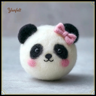 Round Chubby Panda Figurine – Classic or Blushing with Bow