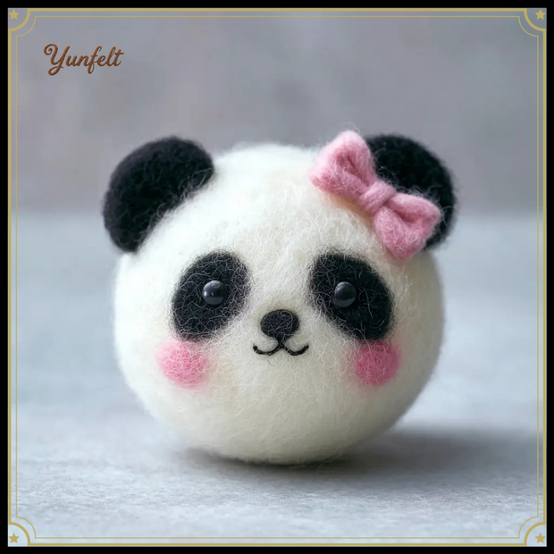 Round Chubby Panda Figurine – Classic or Blushing with Bow