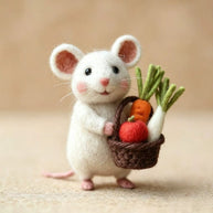 Harvest Mouse The Little Gatherer – Handmade Wool Felt Figurine