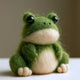 Round Frog The Unbothered – Handmade Wool Felt Figurine