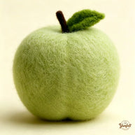 Handmade Wool Felt Apple Cat Figurine – Whimsical Desk Decor Gift