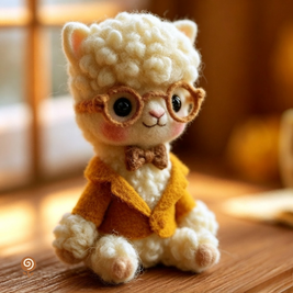 The Bookish Little Lamb – Handmade Wool Felt Figurine