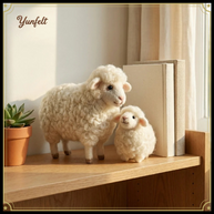 Mother Sheep & Baby Lamb – Wool Felt Pastoral Family Set