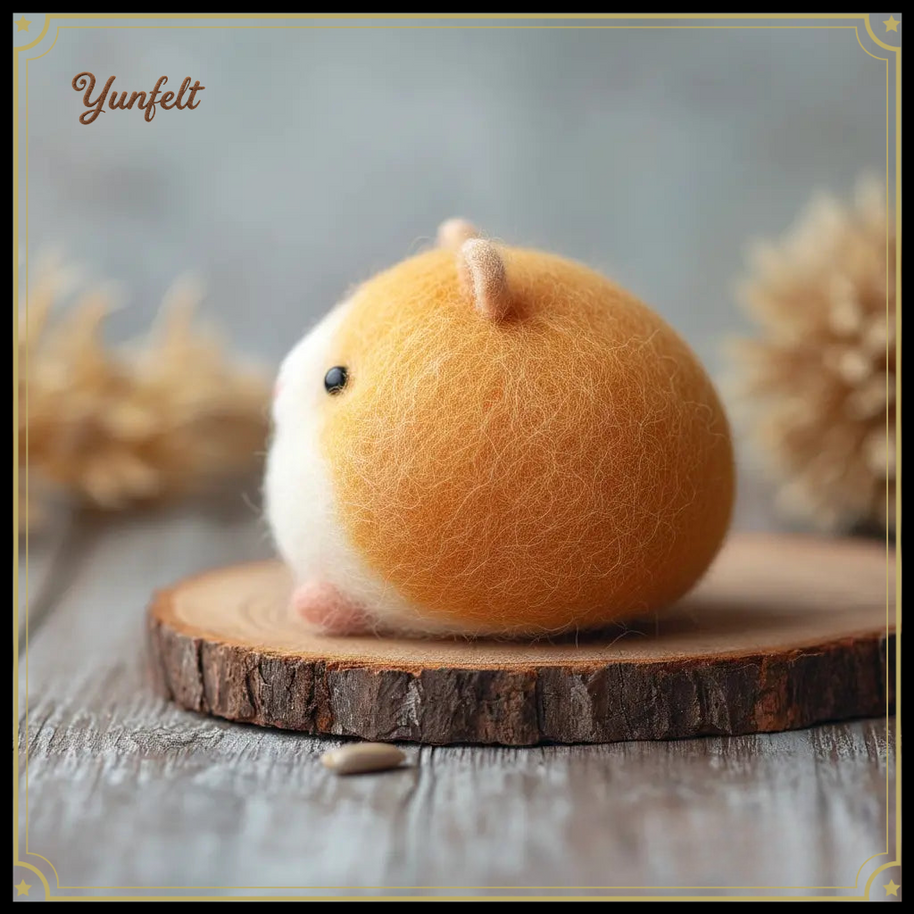 Chubby Round Hamster – Wool Felt Spherical Desk Pet
