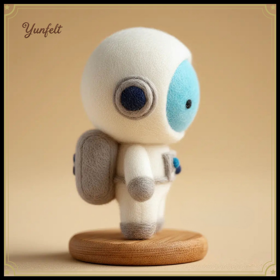 Astronaut Figurine – Wool Felt Cosmic Desk Companion