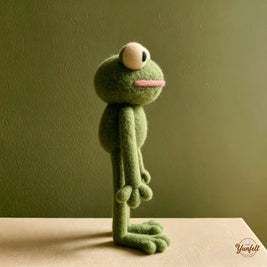 The Long-Legged Daydreamer Frog – Handmade Wool Felt Figurine