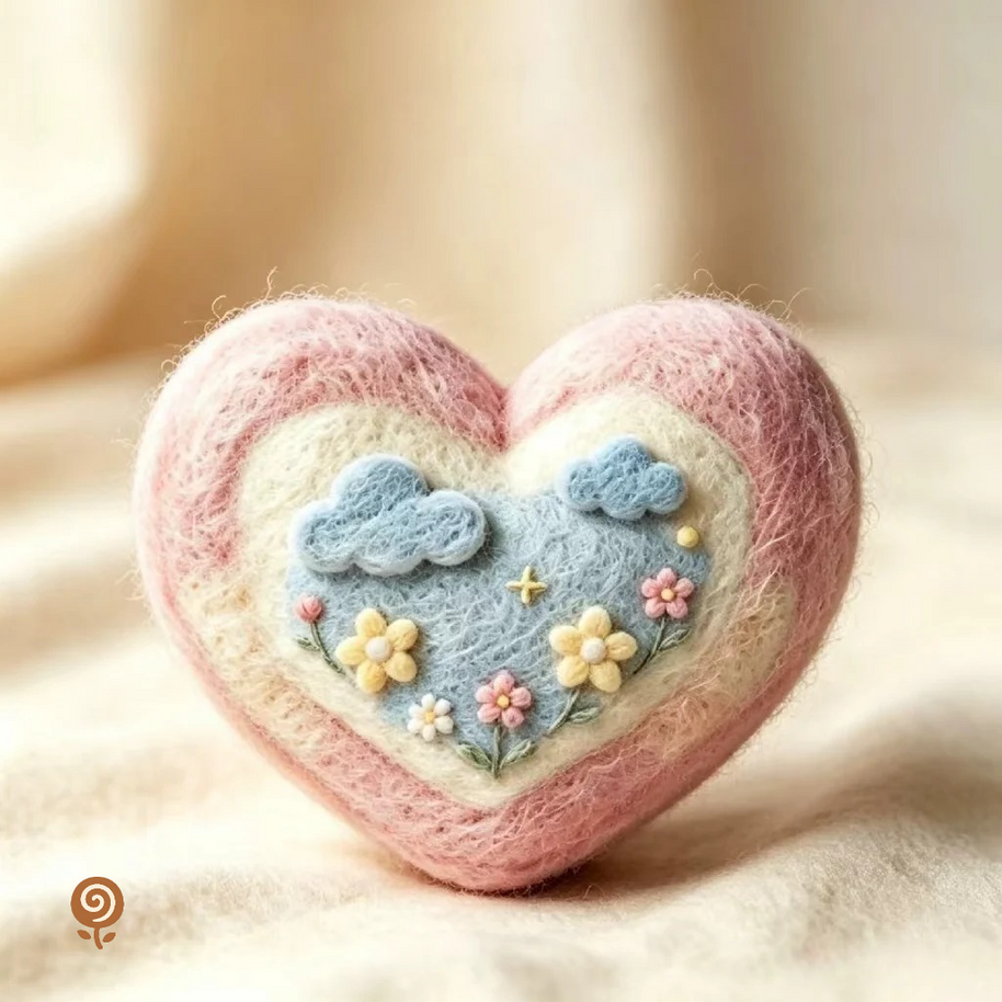 The Little Garden Heart – Handmade Wool Felt Keepsake