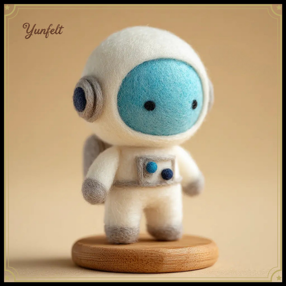 Astronaut Figurine – Wool Felt Cosmic Desk Companion
