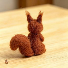 The Bright-Eyed Red Squirrel – Handmade Wool Felt Woodland Figurine