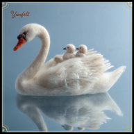 Mother Swan & Cygnets – Wool Felt Heirloom Sculpture