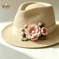 Handmade Wool Felt Pink Plum Blossom Brooch – Floral Fashion Accessory Gift