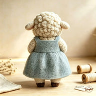 Handmade Wool Felt Lucky Clover Lamb Figurine – Spring Desk Decor Gift