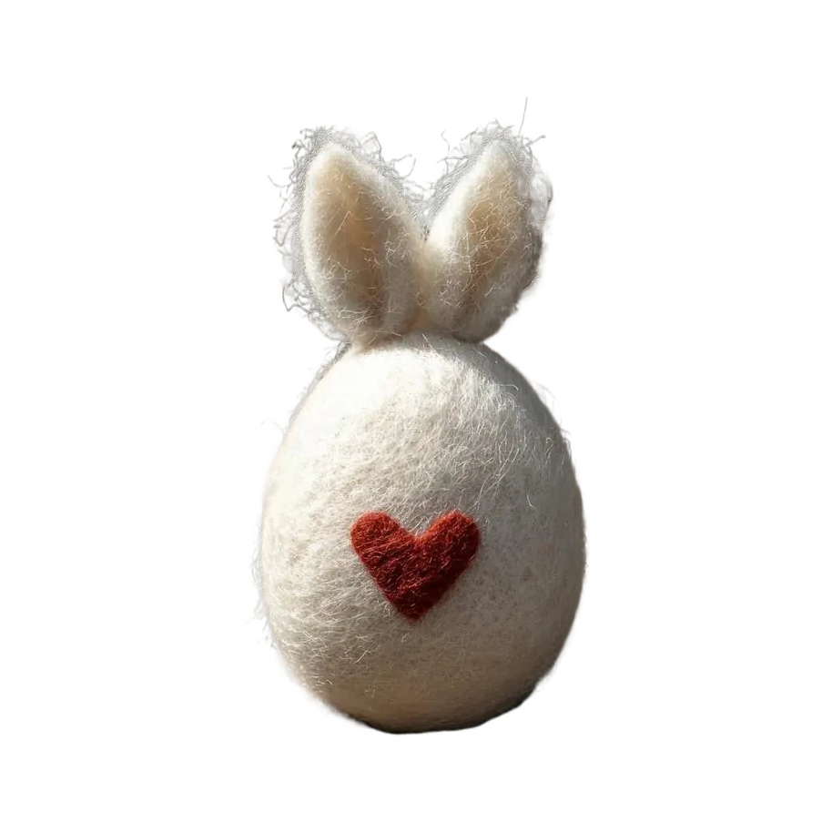 Bunny Ear Love Egg – Wool Felt Minimalist Easter Decor