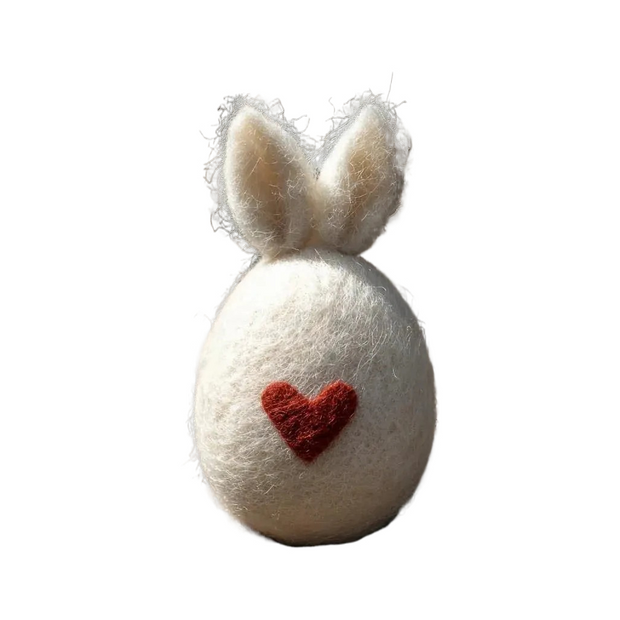 Bunny Ear Love Egg – Wool Felt Minimalist Easter Decor